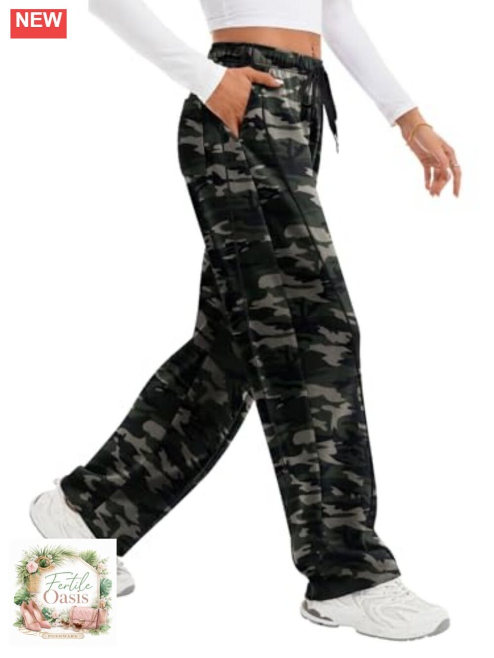 Wide Leg Barrel Sweatpants High Waist Cotton Blend Track Pants